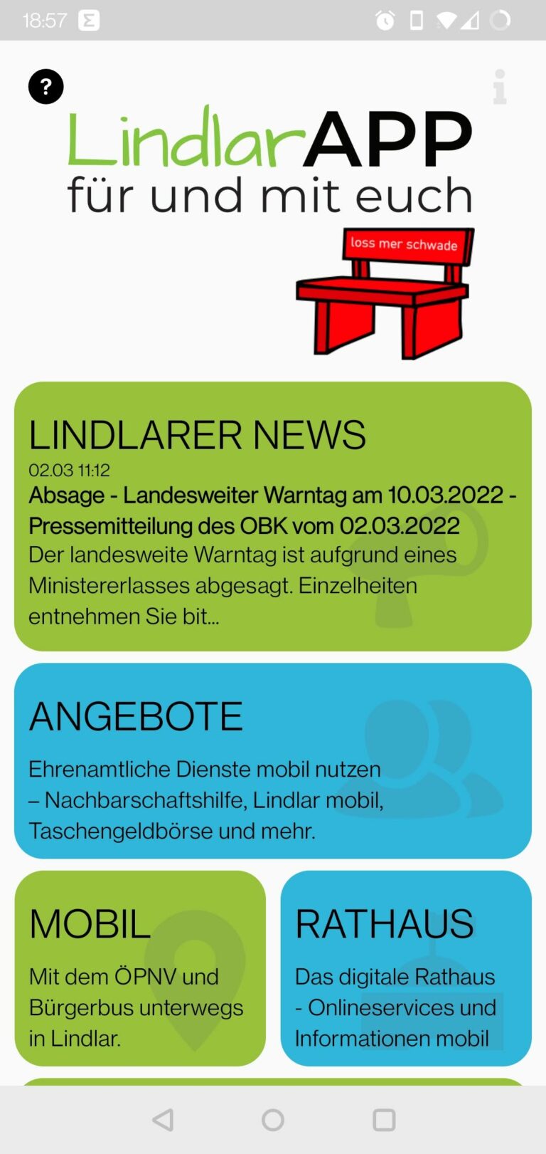 LindlarApp - Startseite
